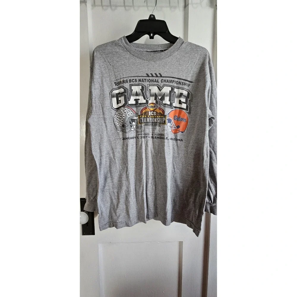 Tostitos BC NATIONAL CHAMPIONSHIP January 2007 Arizona‎ grey long sleeve T Sz M